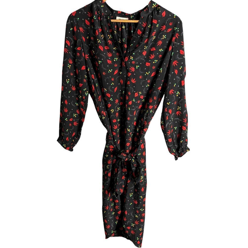 Zadig & Voltaire Render Print Silk Dress Black / Red Size XS